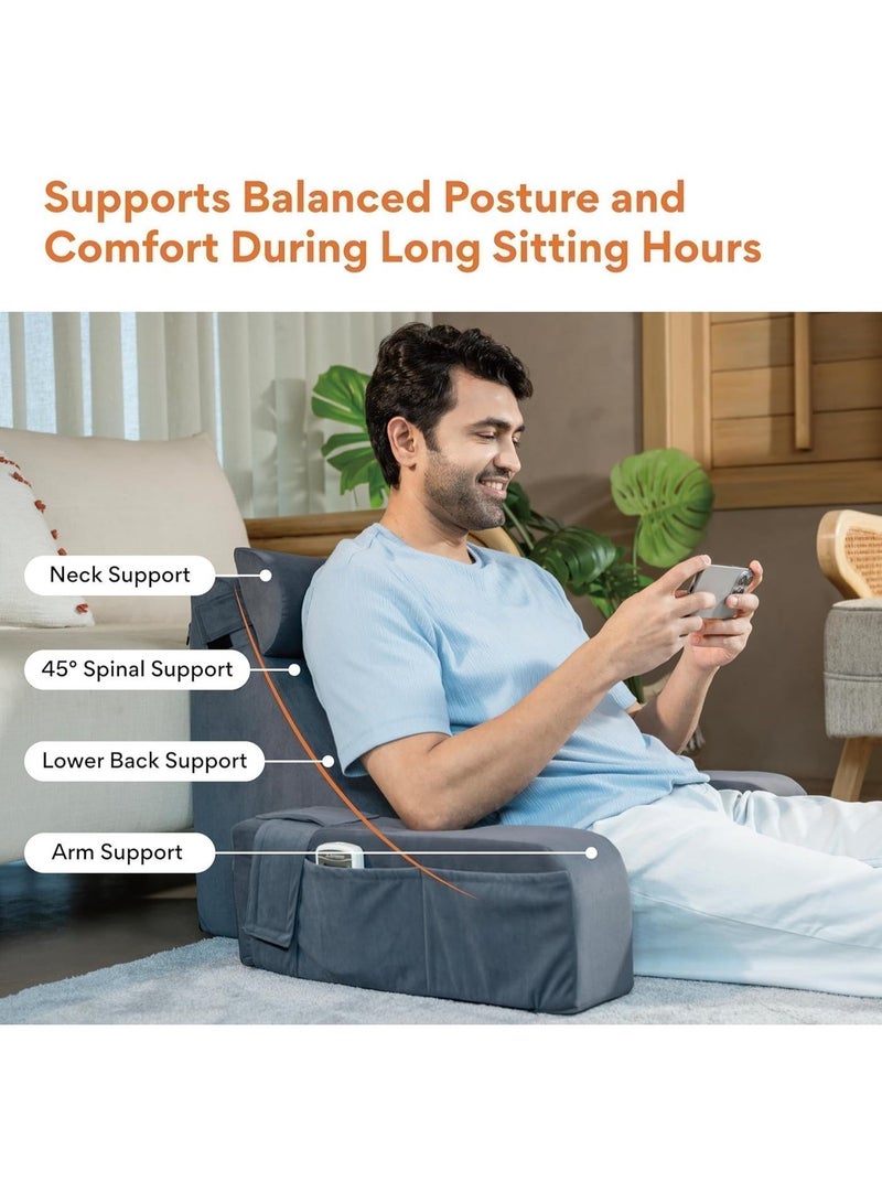 FOVERA Reading Pillow with Armrests | For Long Sitting, Reading, Work from Home & Relaxation - Image 2